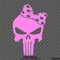 Lady Punisher Style Skull With Bow Vinyl Decal