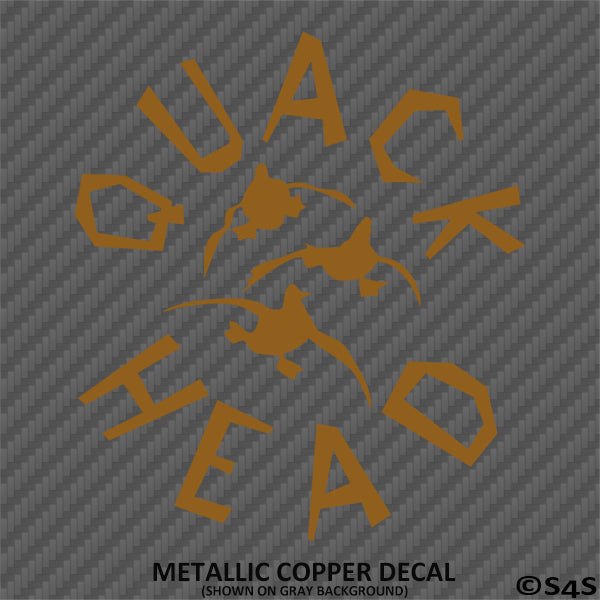 Quack Head Funny Duck Hunting Vinyl Decal