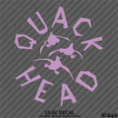 Quack Head Funny Duck Hunting Vinyl Decal