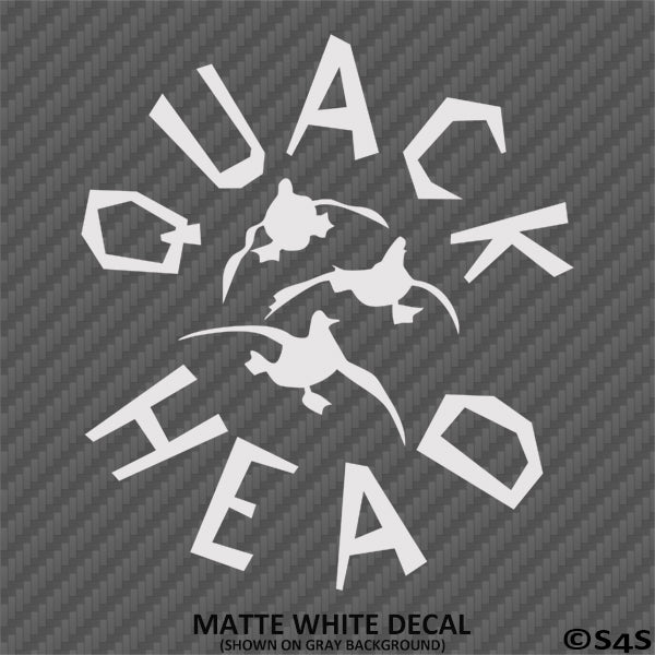 Quack Head Funny Duck Hunting Vinyl Decal