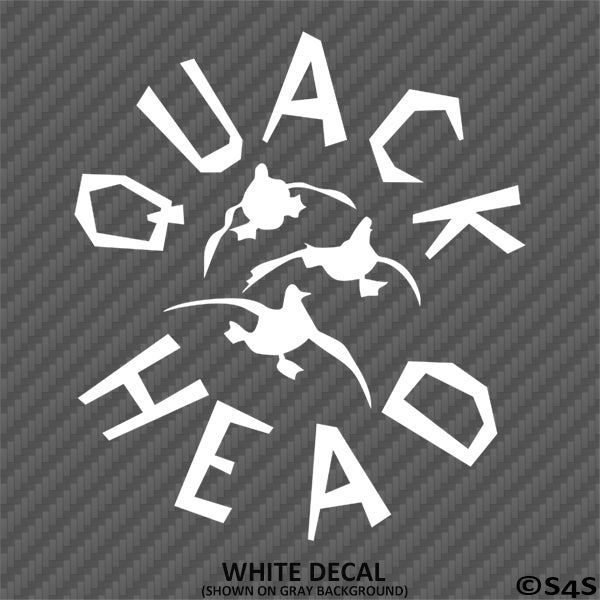 Quack Head Funny Duck Hunting Vinyl Decal