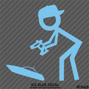 RC Guy: Radio Control Boat Stick Figure Wearing Hat Vinyl Decal