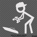 RC Guy: Radio Control Boat Stick Figure Wearing Hat Vinyl Decal