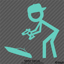 RC Guy: Radio Control Boat Stick Figure Wearing Hat Vinyl Decal
