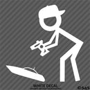 RC Guy: Radio Control Boat Stick Figure Wearing Hat Vinyl Decal