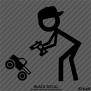 RC Guy: Radio Control Truck Stick Figure Wearing Hat Vinyl Decal