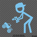 RC Guy: Radio Control Truck Stick Figure Wearing Hat Vinyl Decal
