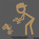 RC Guy: Radio Control Truck Stick Figure Wearing Hat Vinyl Decal
