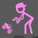 RC Guy: Radio Control Truck Stick Figure Wearing Hat Vinyl Decal