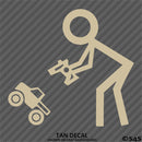 RC Guy: Radio Control Truck Stick Figure Vinyl Decal