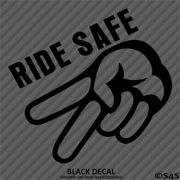 Ride Safe Biker Wave Motorcycle Vinyl Decal