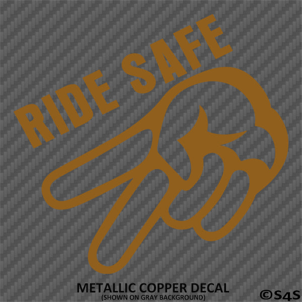 Ride Safe Biker Wave Motorcycle Vinyl Decal