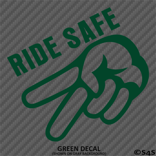 Ride Safe Biker Wave Motorcycle Vinyl Decal