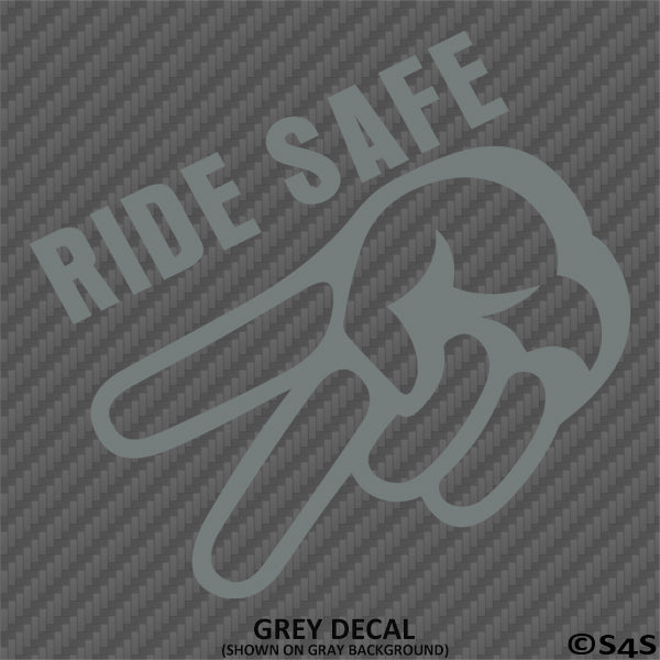 Ride Safe Biker Wave Motorcycle Vinyl Decal