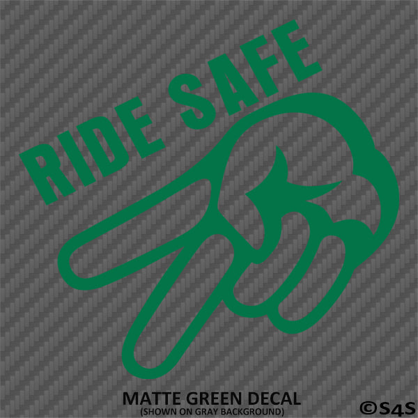 Ride Safe Biker Wave Motorcycle Vinyl Decal