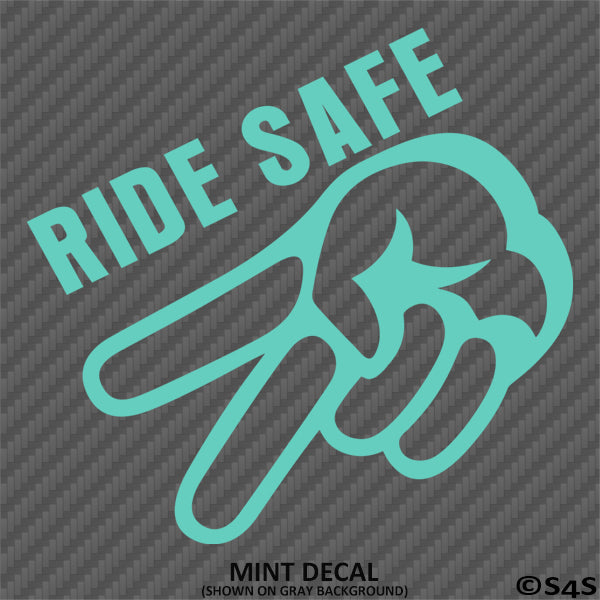 Ride Safe Biker Wave Motorcycle Vinyl Decal