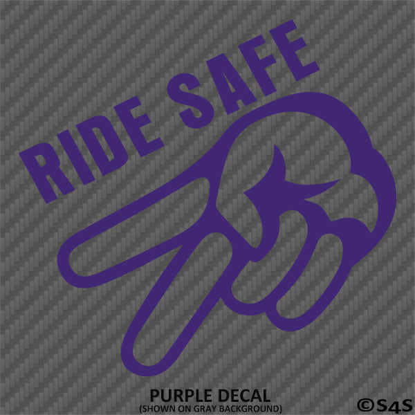 Ride Safe Biker Wave Motorcycle Vinyl Decal