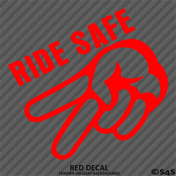 Ride Safe Biker Wave Motorcycle Vinyl Decal