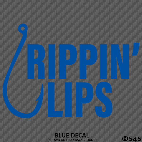Rippin' Lips Funny Fishing Vinyl Decal – S4S Designs