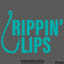 Rippin' Lips Funny Fishing Vinyl Decal