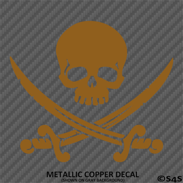Skull And Crossed Swords Pirate Vinyl Decal