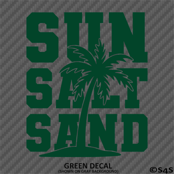 Sun Salt Sand Beach Palm Tree Vinyl Decal