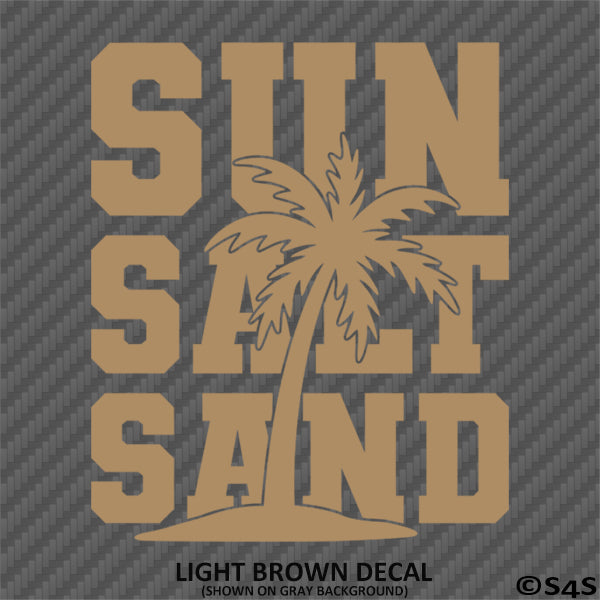 Sun Salt Sand Beach Palm Tree Vinyl Decal