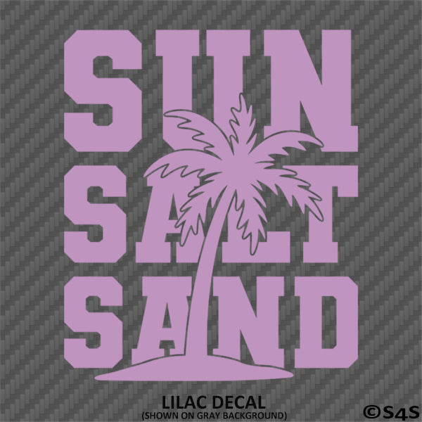 Sun Salt Sand Beach Palm Tree Vinyl Decal