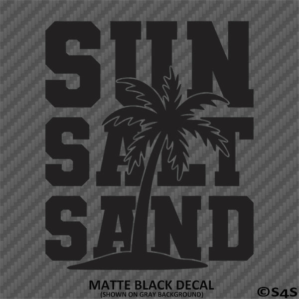 Sun Salt Sand Beach Palm Tree Vinyl Decal