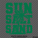 Sun Salt Sand Beach Palm Tree Vinyl Decal