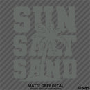 Sun Salt Sand Beach Palm Tree Vinyl Decal