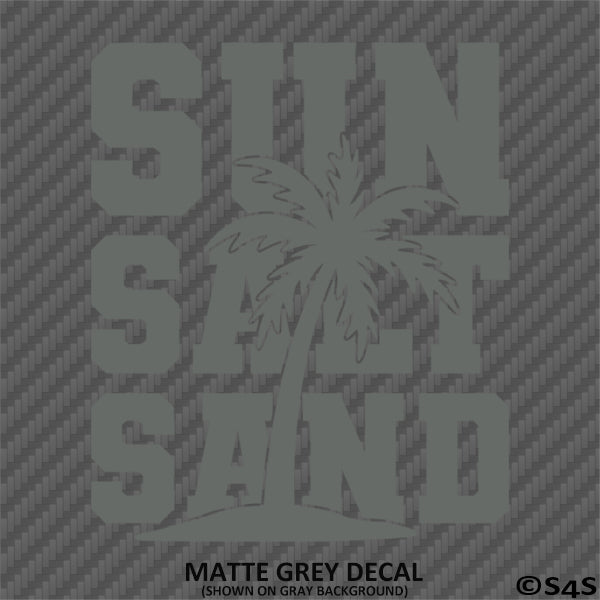 Sun Salt Sand Beach Palm Tree Vinyl Decal