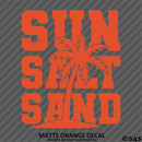 Sun Salt Sand Beach Palm Tree Vinyl Decal