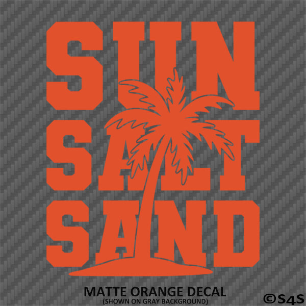 Sun Salt Sand Beach Palm Tree Vinyl Decal