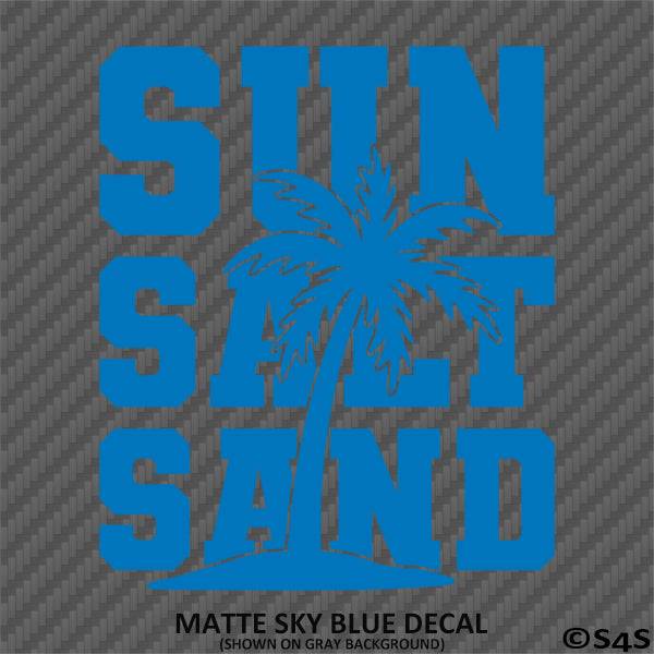 Sun Salt Sand Beach Palm Tree Vinyl Decal