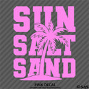 Sun Salt Sand Beach Palm Tree Vinyl Decal