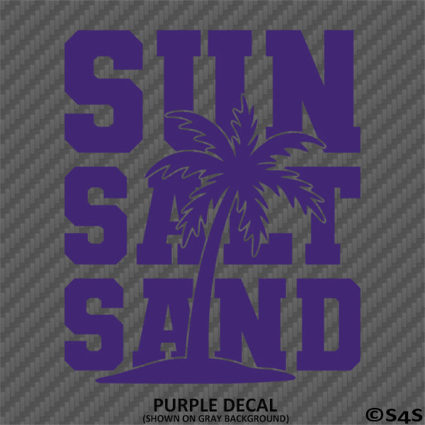 Sun Salt Sand Beach Palm Tree Vinyl Decal