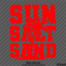 Sun Salt Sand Beach Palm Tree Vinyl Decal