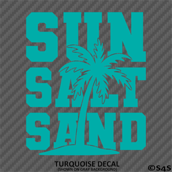 Sun Salt Sand Beach Palm Tree Vinyl Decal