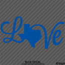Love: Texas State Silhouette Vinyl Decal