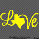 Love: Texas State Silhouette Vinyl Decal