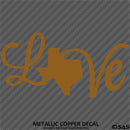 Love: Texas State Silhouette Vinyl Decal