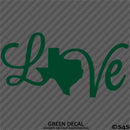 Love: Texas State Silhouette Vinyl Decal