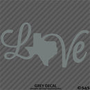 Love: Texas State Silhouette Vinyl Decal