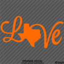Love: Texas State Silhouette Vinyl Decal