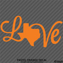 Love: Texas State Silhouette Vinyl Decal