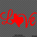 Love: Texas State Silhouette Vinyl Decal
