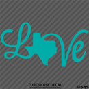 Love: Texas State Silhouette Vinyl Decal