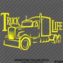 Truck Life Tractor Trailer Trucker Vinyl Decal Style 2