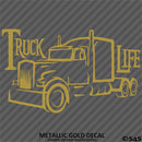 Truck Life Tractor Trailer Trucker Vinyl Decal Style 2
